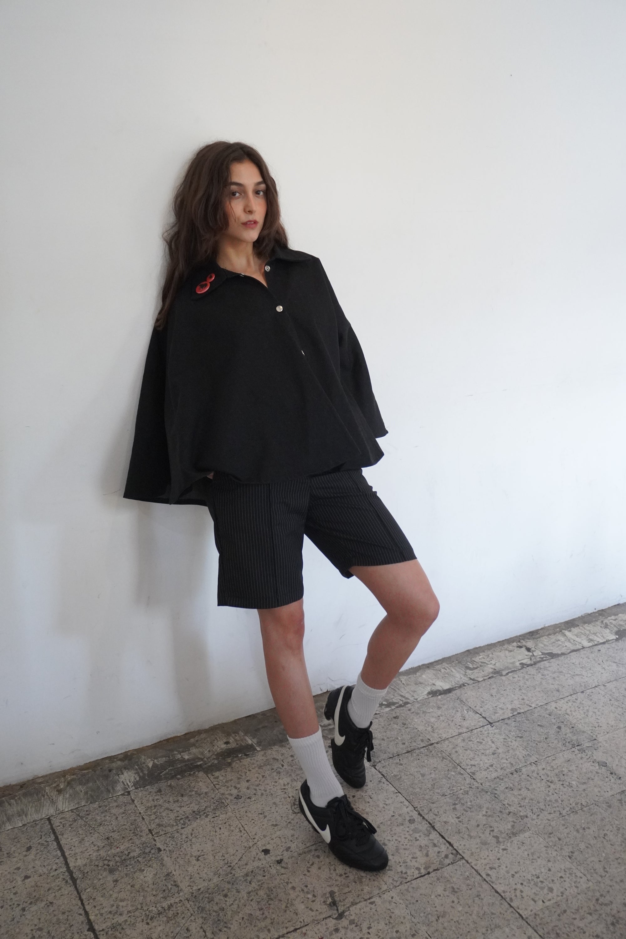 Denim Cape - Negro